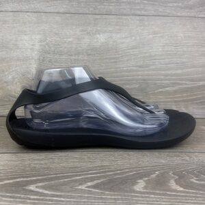 Crocs Sexi Serena Women’s Sz 10 Black Rubber Thong Wrap Around Gladiator Sandals